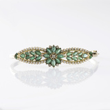 An Emerald Diamond Bangle Bracelet - image 1