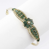 An Emerald Diamond Bangle Bracelet - image 2