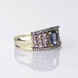 A Sapphire Diamond Ring with Pink Sapphires - image 2