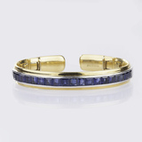 A rare bicolour Bangle Bracelet with colourfine Sapphires - image 1