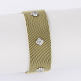 Milanaise Gold-Armband mit Brillant-Besatz - Bild 2