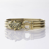 A French Bangle Bracelet with Diamonds 'Panthère' - image 2