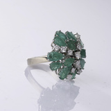 Emeral Diamond Cocktail Ring - image 2