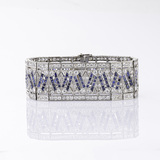 An extraordinary Art-déco Diamond Sapphire Bracelet - image 1