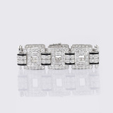 A highcarat Art-déco Diamond Bracelet with colour contrast Onyx stones - image 1