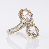 A Morganite Diamond Ring 'Moi-et-Toi' - image 2