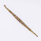 An exceptionel Flower Tourmaline Diamond Bracelet - image 2