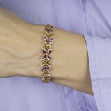 An exceptionel Flower Tourmaline Diamond Bracelet - image 3