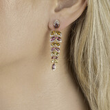 A colourful Pair of Tourmaline Diamond Earpendants - image 2