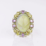 A large Opal Ring with colourful Sapphires and Diamonds - image 1