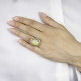 A large Opal Ring with colourful Sapphires and Diamonds - image 3