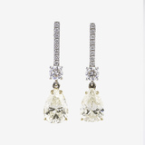 A fine Pair of highcarat Diamond Earpendants - image 2