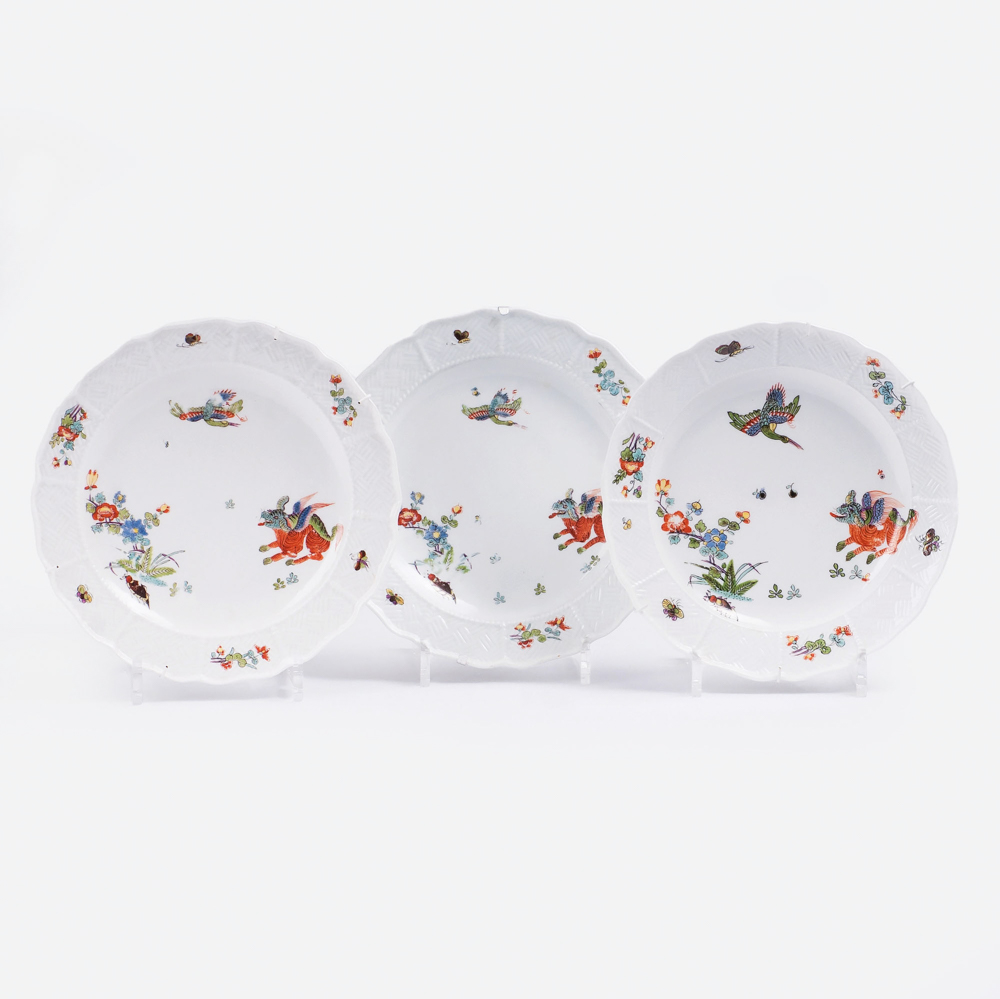 Set of 3 Plates 'Korean Lion'