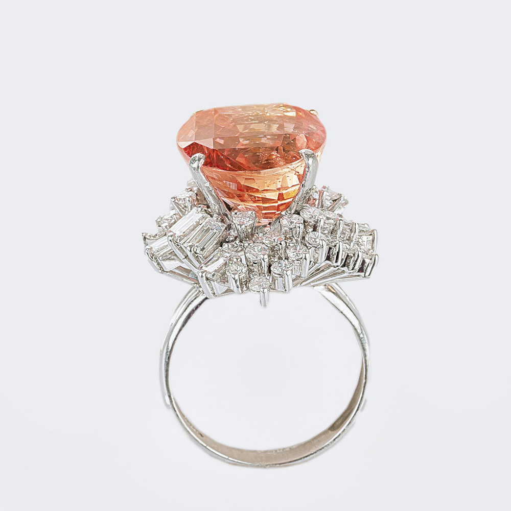 Äußerst seltener, hochkarätiger und natürlicher Padparadscha Saphir-Ring - Bild 3