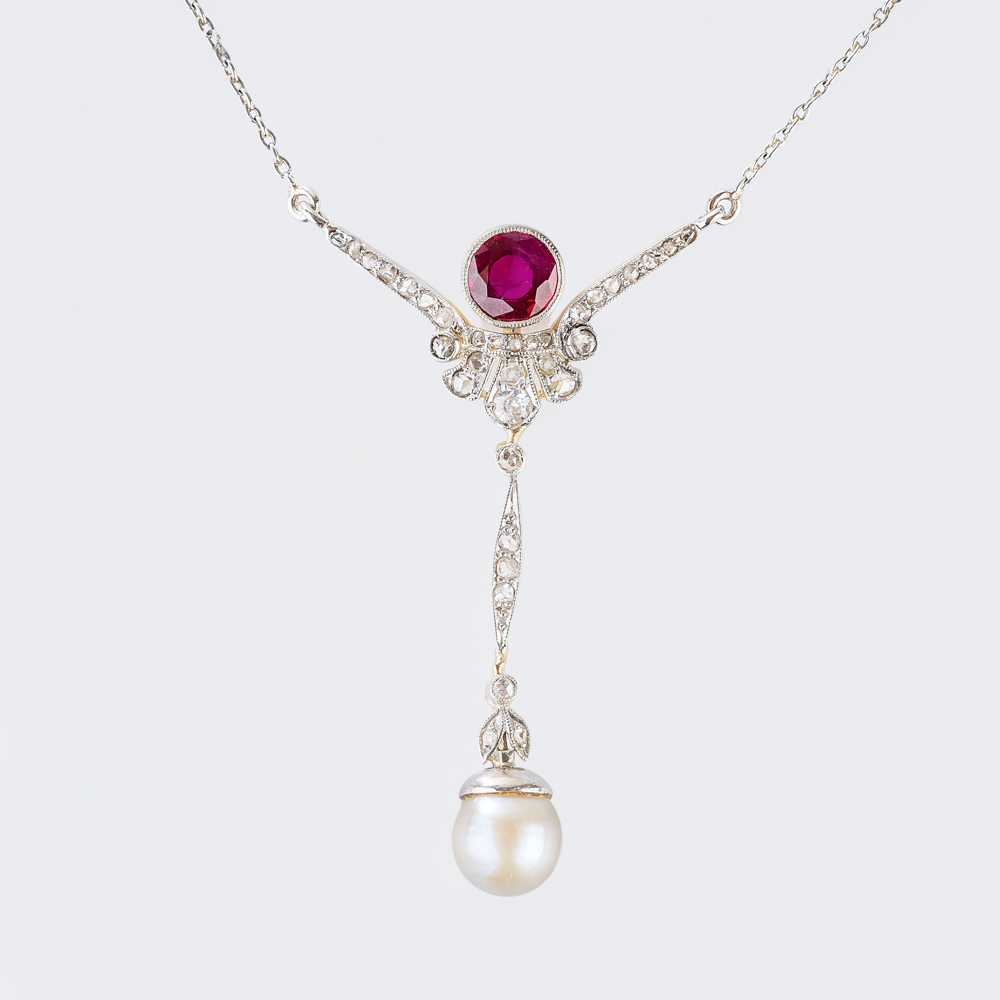 Zierliches Perl-Diamant-Collier