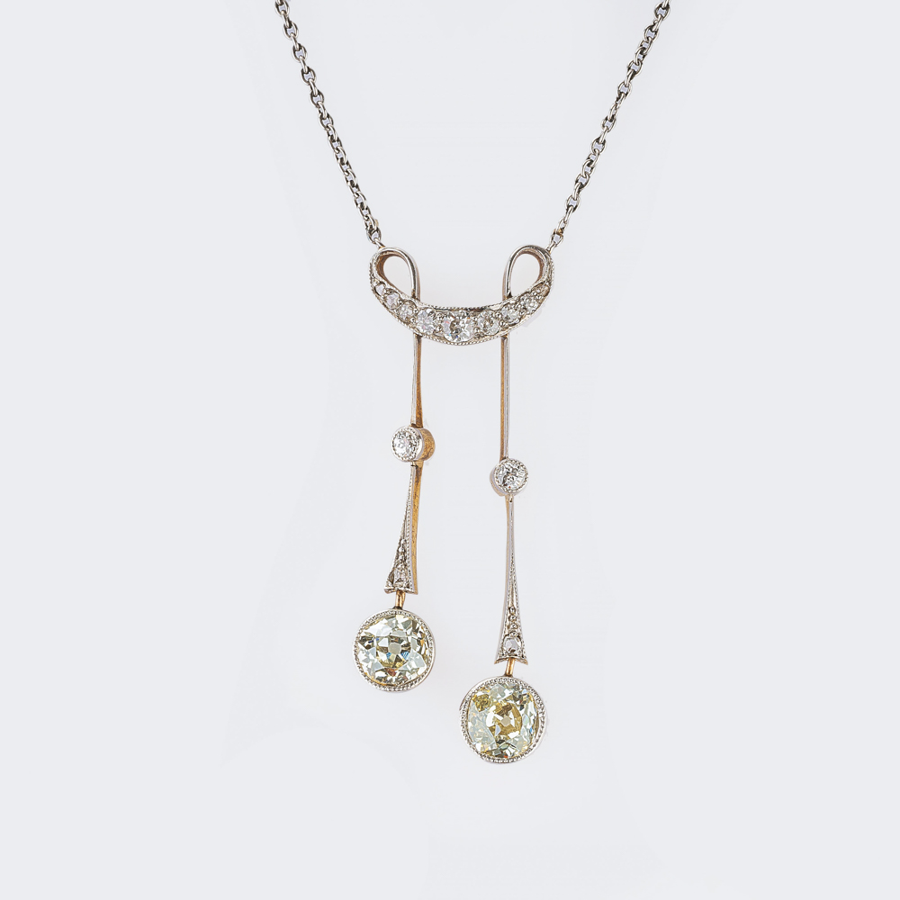 Jugendstil Diamant-Anhänger an Kette