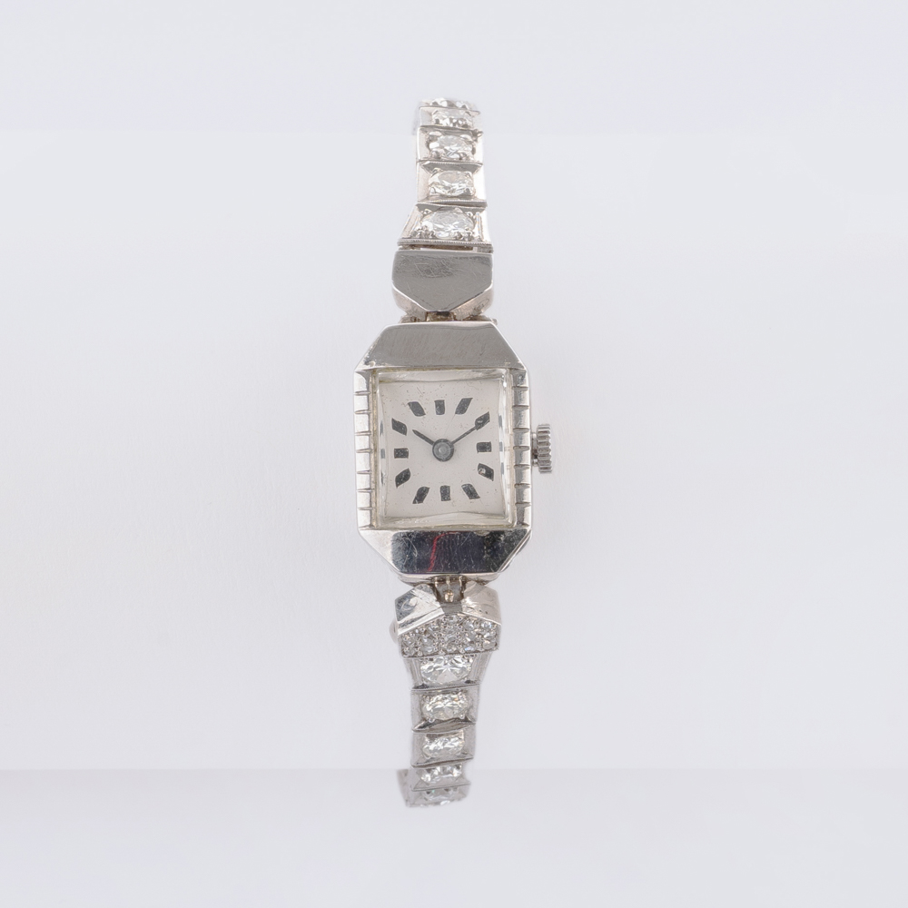 A Ladie's Wristwatch with Art-déco Diamond Bracelet - image 4