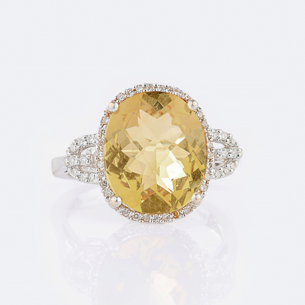 Feiner Citrin-Brillant-Ring