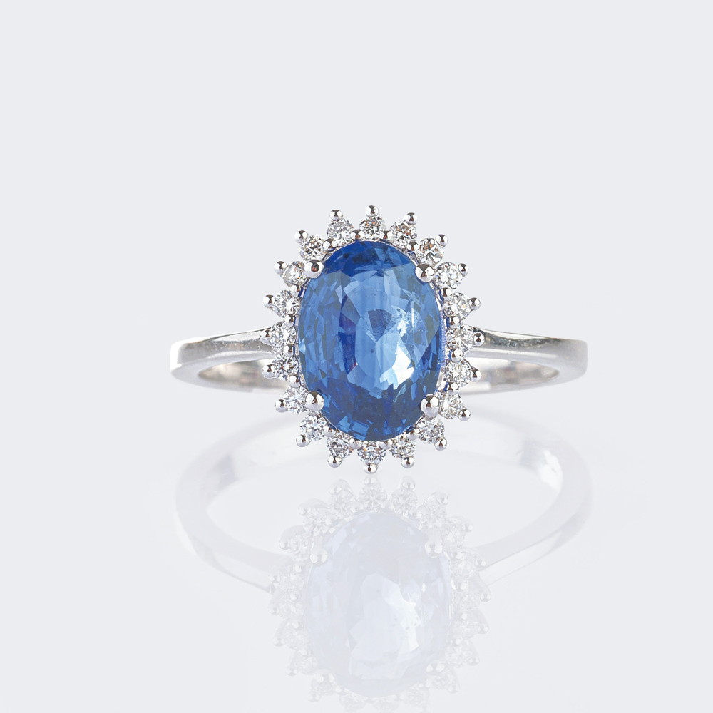 Saphir-Diamant Ring