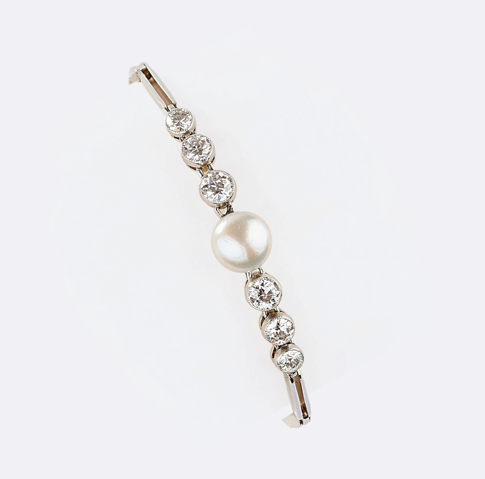 Jugendstil Diamant-Perl-Armband