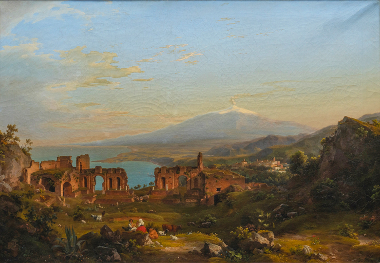 Theatre of Taormina with Mt. Etna