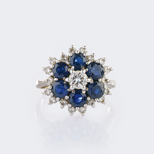 Saphir-Diamant Ring