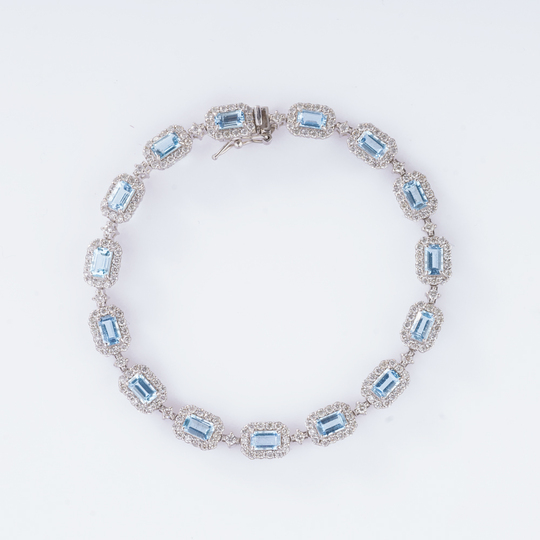 Feines Aquamarin-Brillant Armband