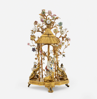 Außergewöhnlicher Louis XV Ormolu Tafelaufsatz mit Allegorie des Sommers und Uhrenbekrönung