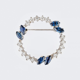 Dainty Brilliant Sapphire Brooch