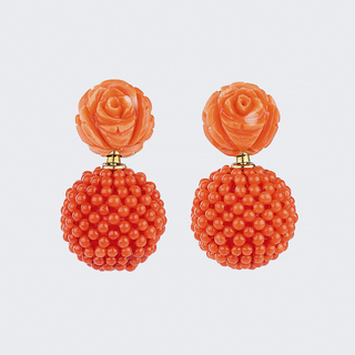 Pair of Coral Clip Earrings