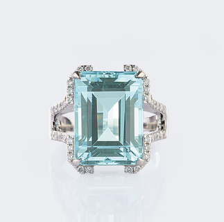 Feiner Aquamarin-Brillant-Ring