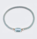 Highcarat Aquamarin Diamond Patentclasp on Silk Cord - image 4