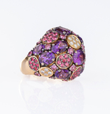 Large Cocktail Ring with Amethysts and Pink Sapphires - image 5