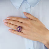 Large Cocktail Ring with Amethysts and Pink Sapphires - image 6