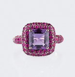 Amethyst Ring with Pink Sapphires - image 1