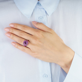 Amethyst Ring with Pink Sapphires - image 6