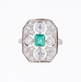 Jugendstil Smaragd-Diamant Ring - Bild 1