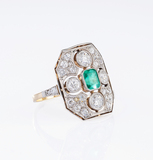 Jugendstil Smaragd-Diamant Ring - Bild 2