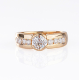 Solitaire Ring with Diamonds - image 1