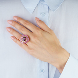 Herz-Ring mit hochkarätigem Rubelith und Pink-Saphiren - Bild 4