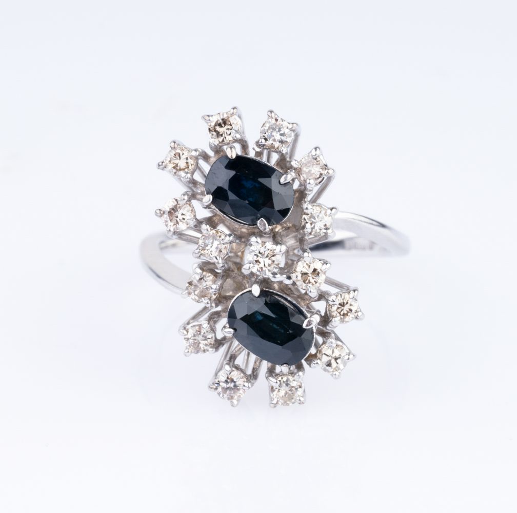 Sapphre Diamond Ring 'Toi-et-Moi'