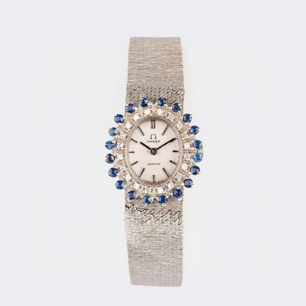 Ladies' Wristwatch with Diamonds and Sapphires