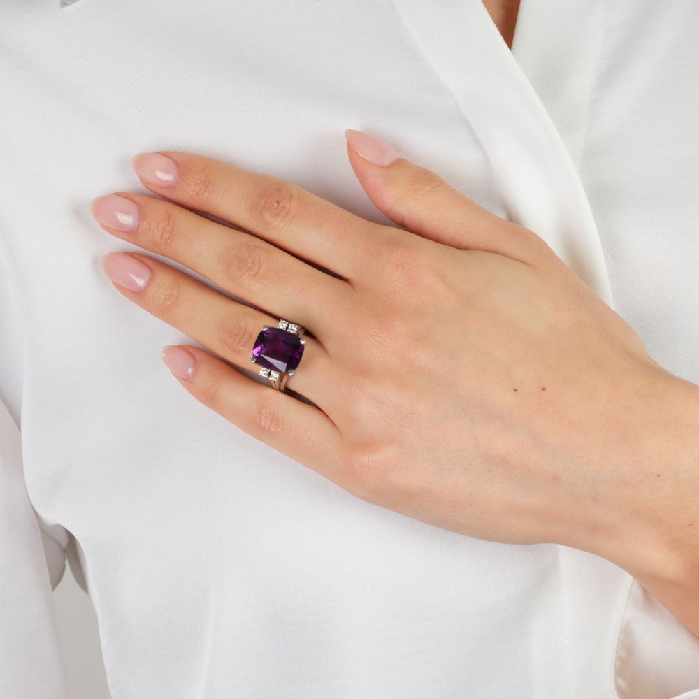 Amethyst-Brillant Ring - Bild 3