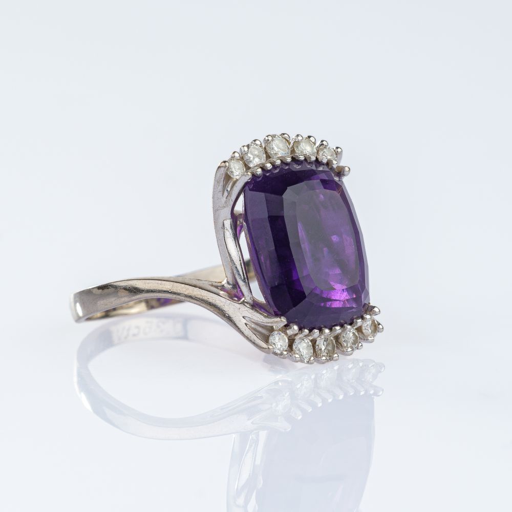 Amethyst Diamond Ring - image 2