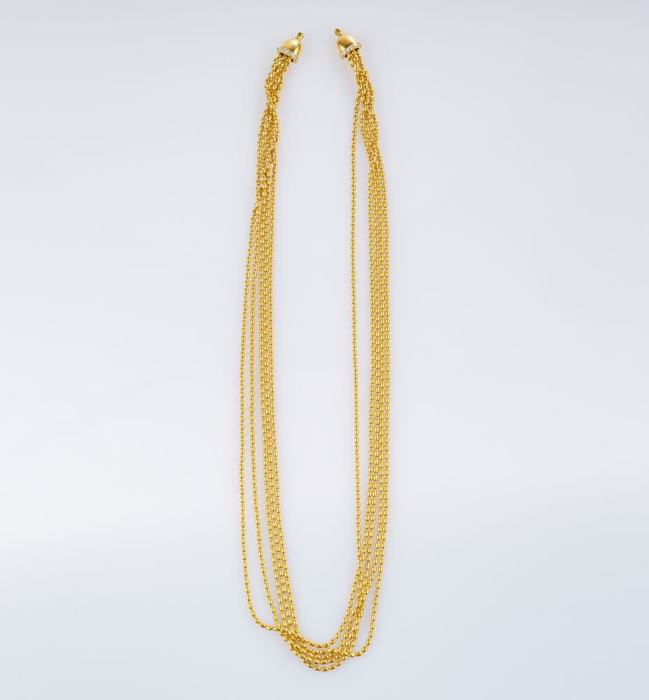 Mehrreihiges Collier mit Brillant-Besatz by Kim