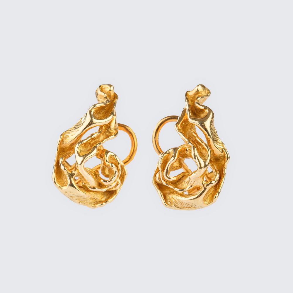 Pair of Gold Clip Earrings