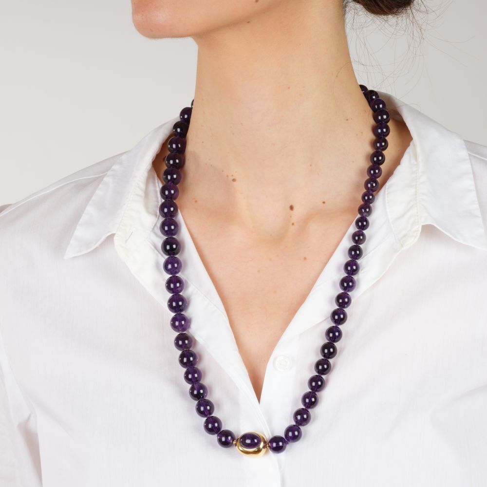 Amethyst Collier mit Goldschließe - Bild 3