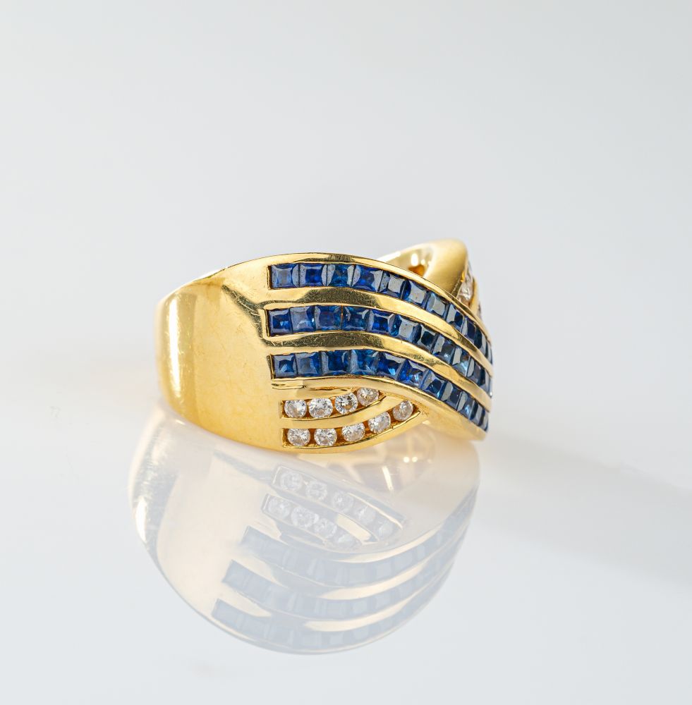 Sapphire Diamond Ring - image 2