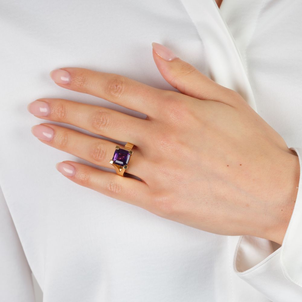 Modern Amethyst Ring - image 3