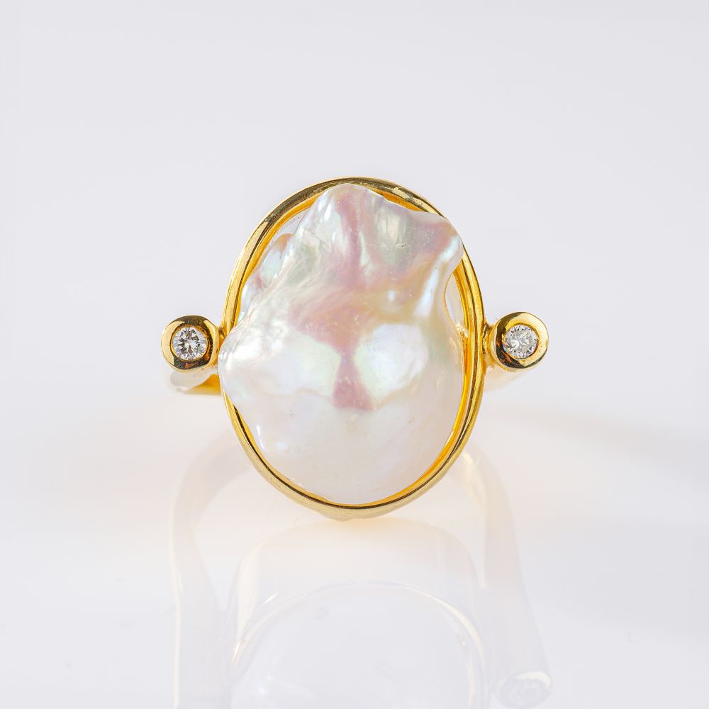 Pearl Diamond Ring